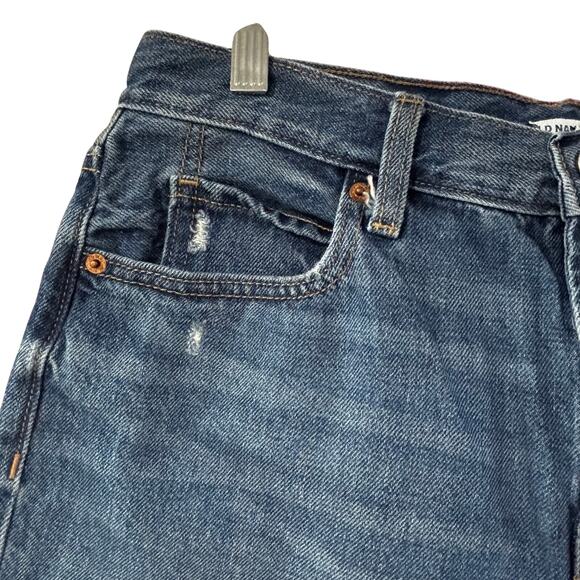 Old Navy cut offs shorts hi rise cotton blue denim size 8 classic USA pockets - Picture 2 of 6